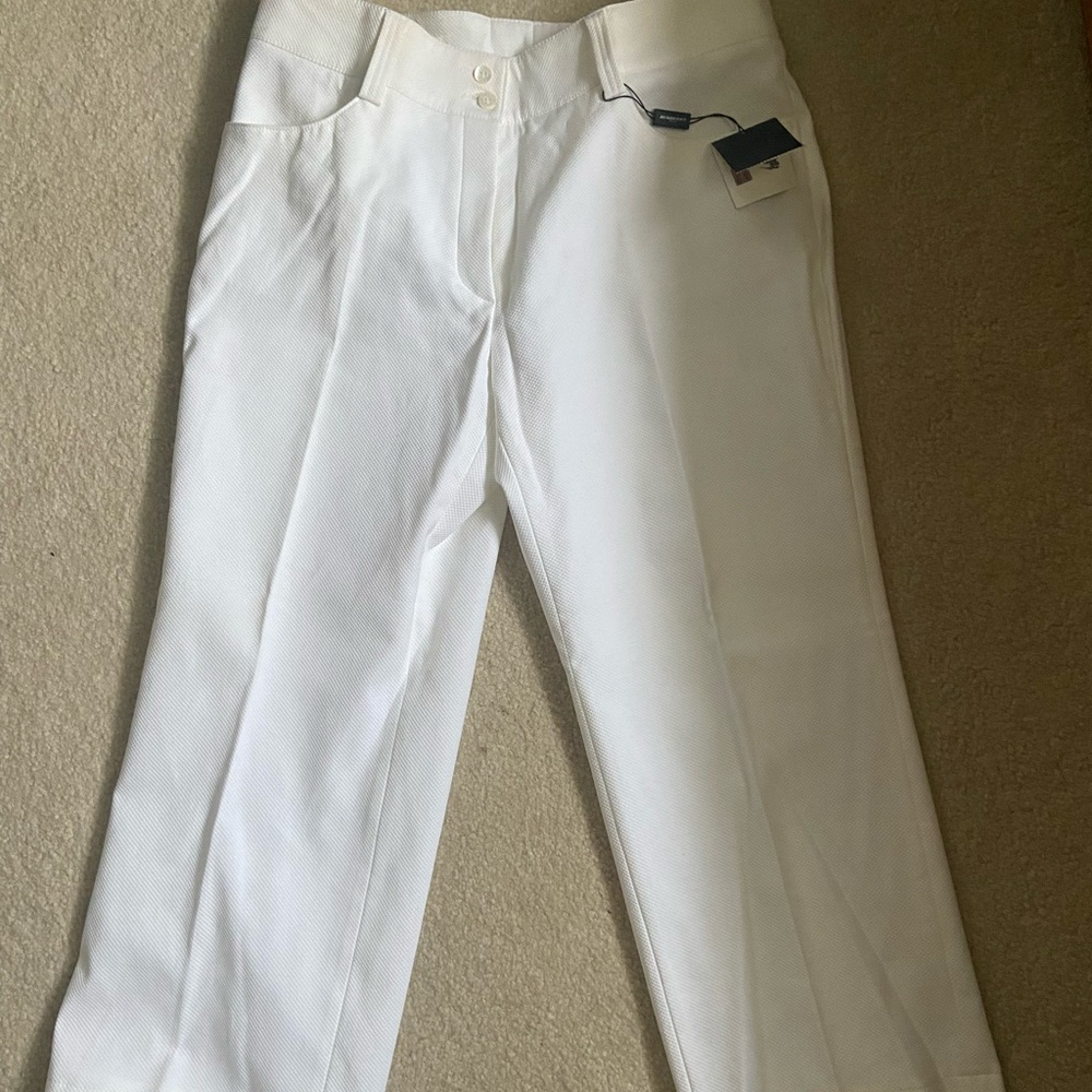 White Burberry Cropped Pant